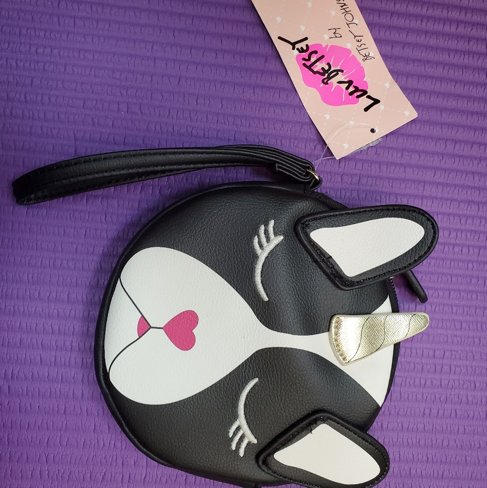 Betsy Johnson cat wristlet